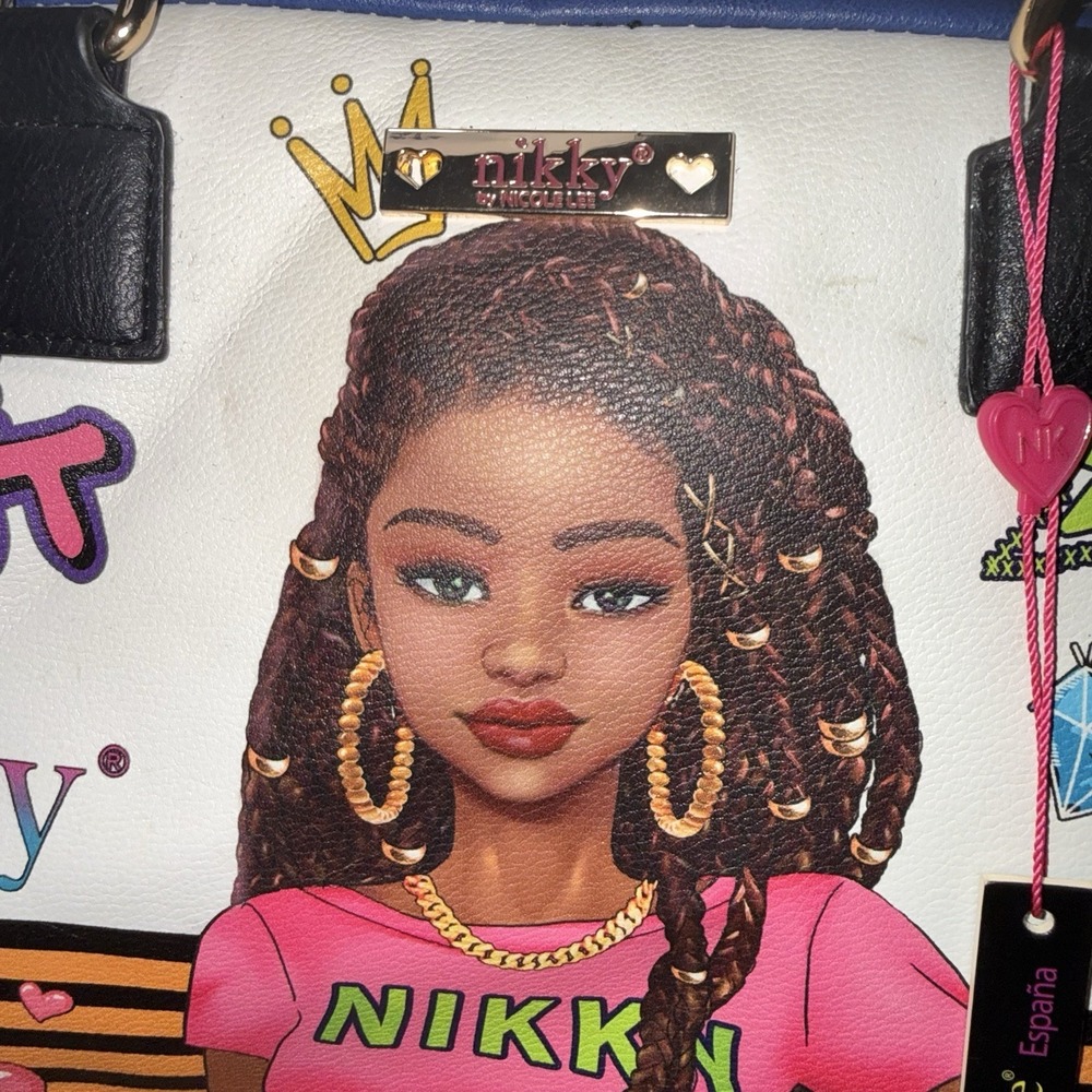 Nikky by Nicole Lee "TAKE ME OUT" Satchel Handbag Graphic Print Pop Art Purse - Picture 2 of 15